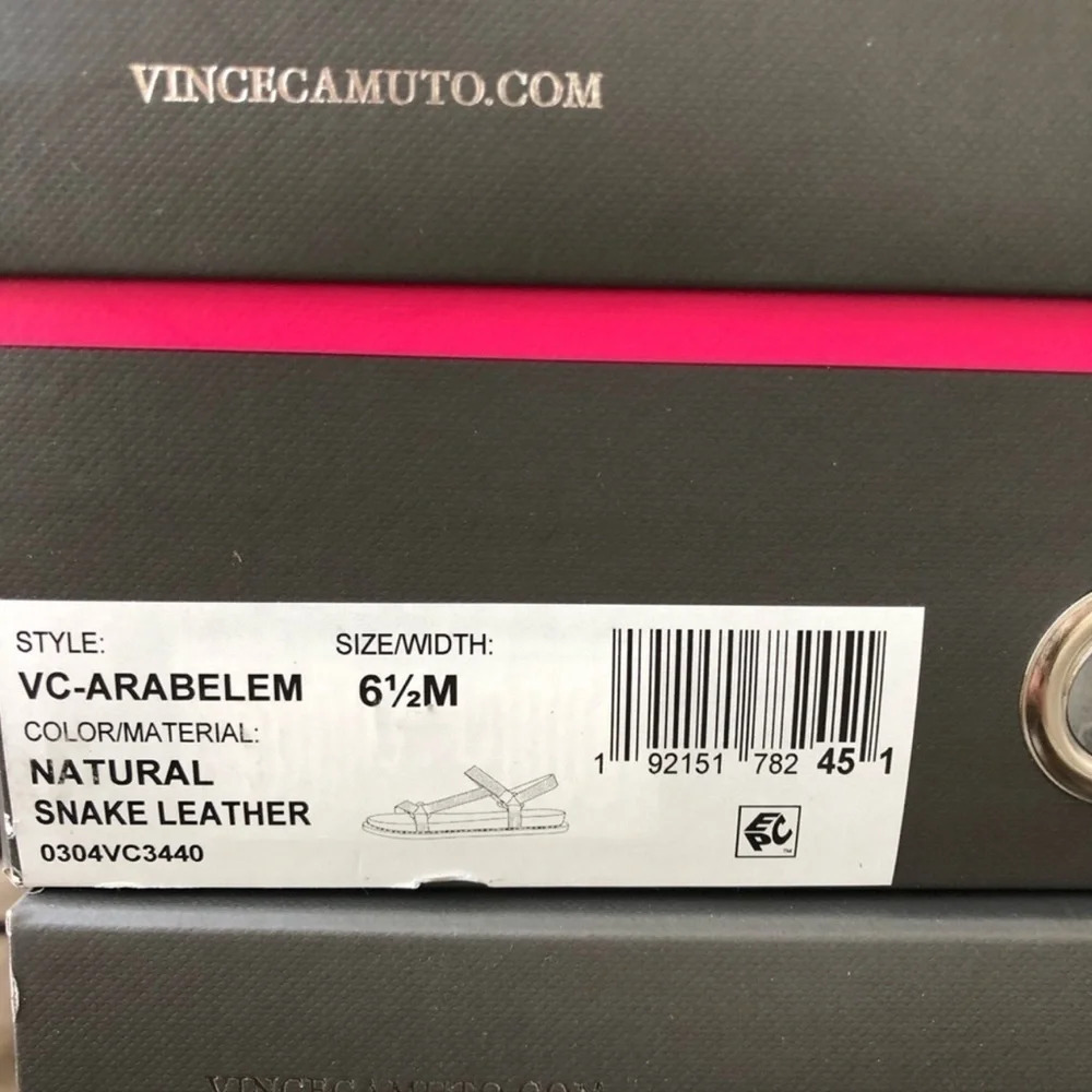 New Vince Camuto Arabelem Sandal Natural Snake leather crystal gem jeweled strap - Picture 3 of 14